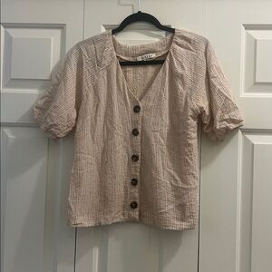 Harper Textured Beige and Red Top